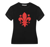 RED FLEUR-DE-LYS T-SHIRT FEMME